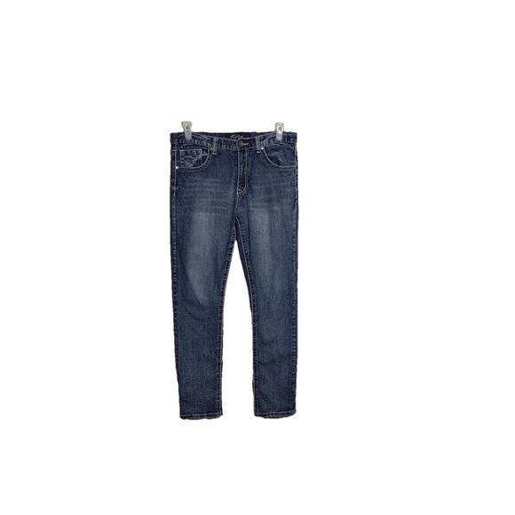Men's True Luck Jeans Distressed W34 x L32 Embroidered Straight Leg Casual - Picture 1 of 15